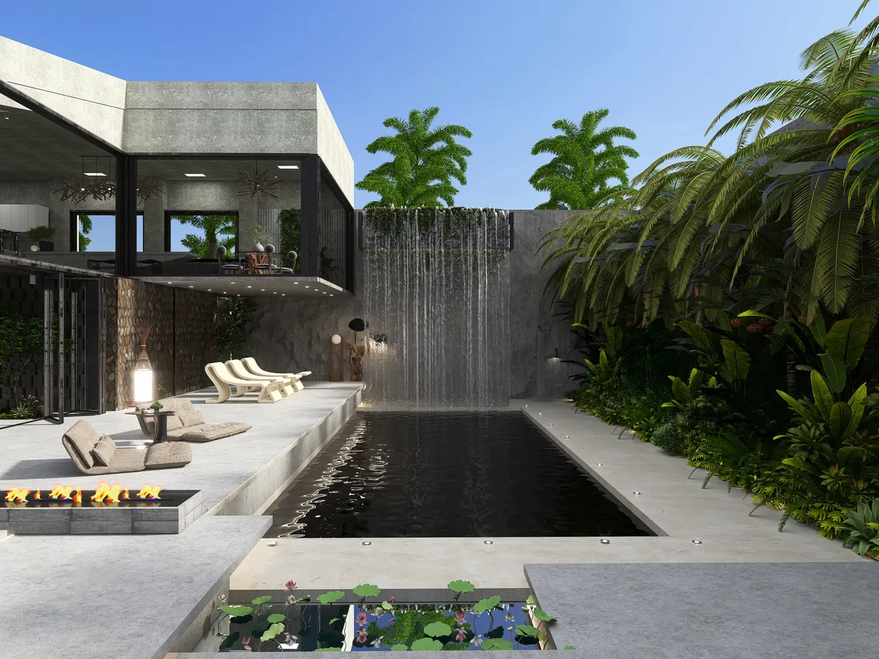 Courtyard 3d design renderings