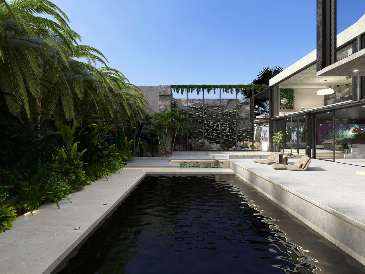 Courtyard 3d design renderings