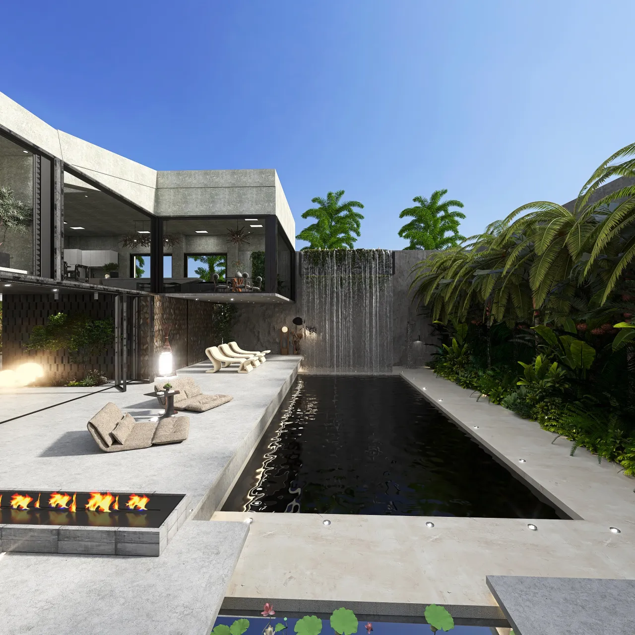 Courtyard 3d design renderings