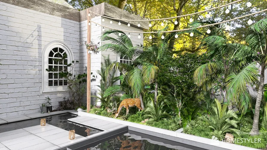 Garden yoga studio 3d design renderings