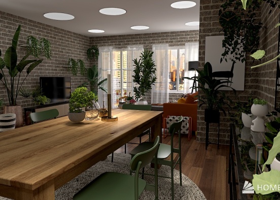 Selva urbana interior - Apartamento Design Rendering