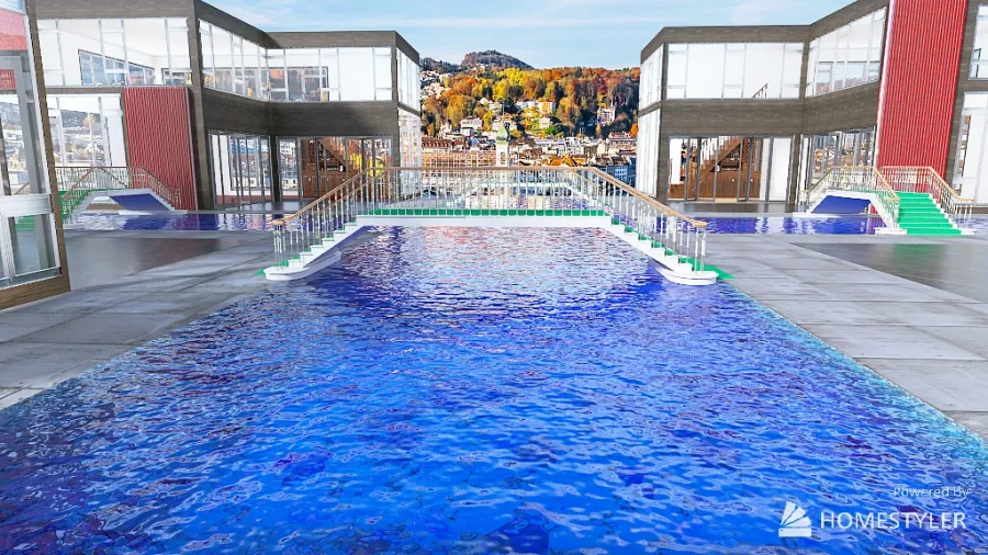 Pool Villas Venice-style 3d design renderings