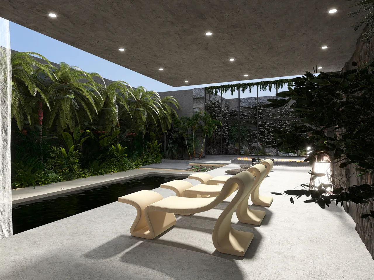 Courtyard 3d design renderings