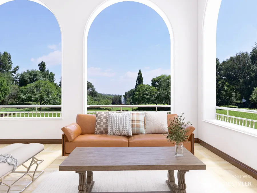 Mediterranean Style Terrace 3d design renderings