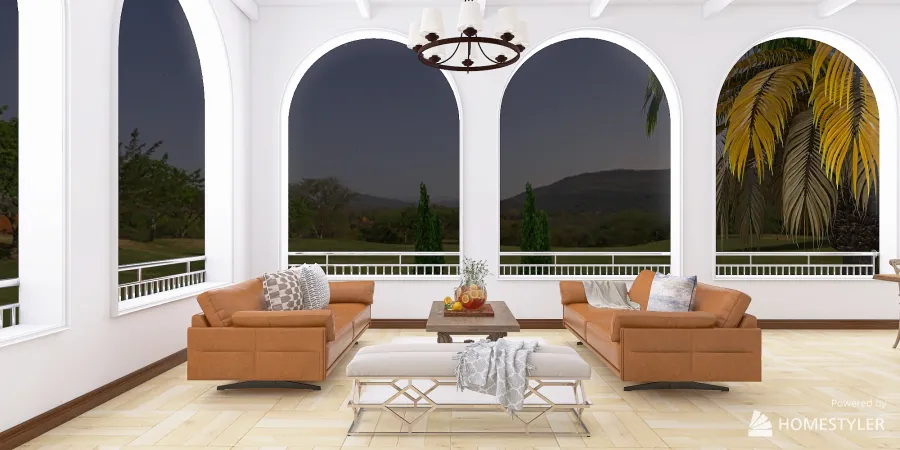 Mediterranean Style Terrace 3d design renderings