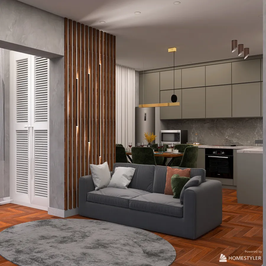 1к квартира инвест (серый вариант 3d design renderings