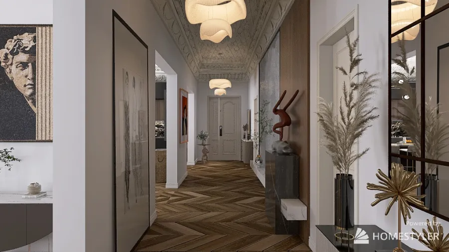 Appartement Parisien 3d design renderings