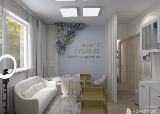 a small studio for eyelash extensions in a classic style Design Rendering