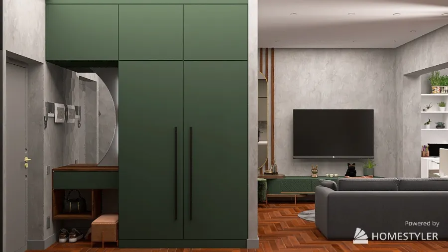 1к квартира инвест (серый вариант 3d design renderings