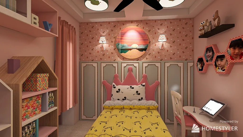 Big Girl Bedroom 3d design renderings
