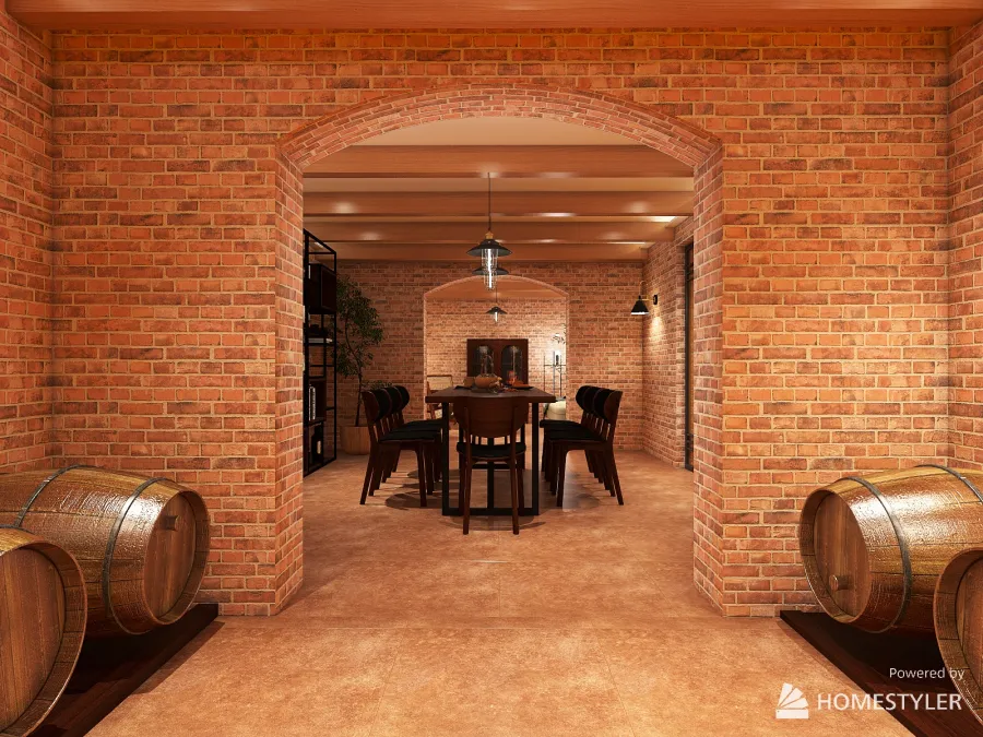 Traditional hungarian wine cellar 3d design renderings