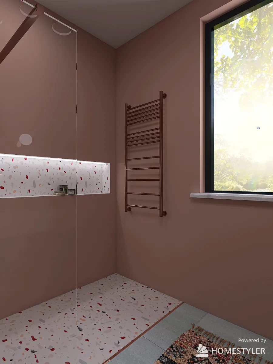 Terrazzo bathroom 3d design renderings