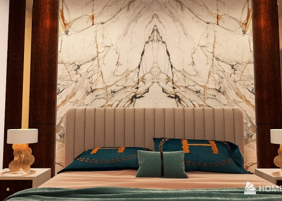 master bedroom parisian inspired Design Rendering
