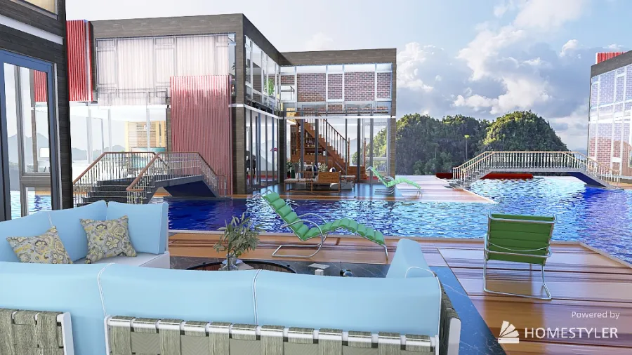 Pool Villas Venice-style 3d design renderings