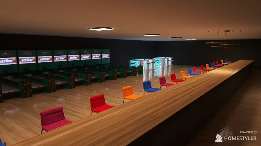 Bowling Alley 3d design renderings