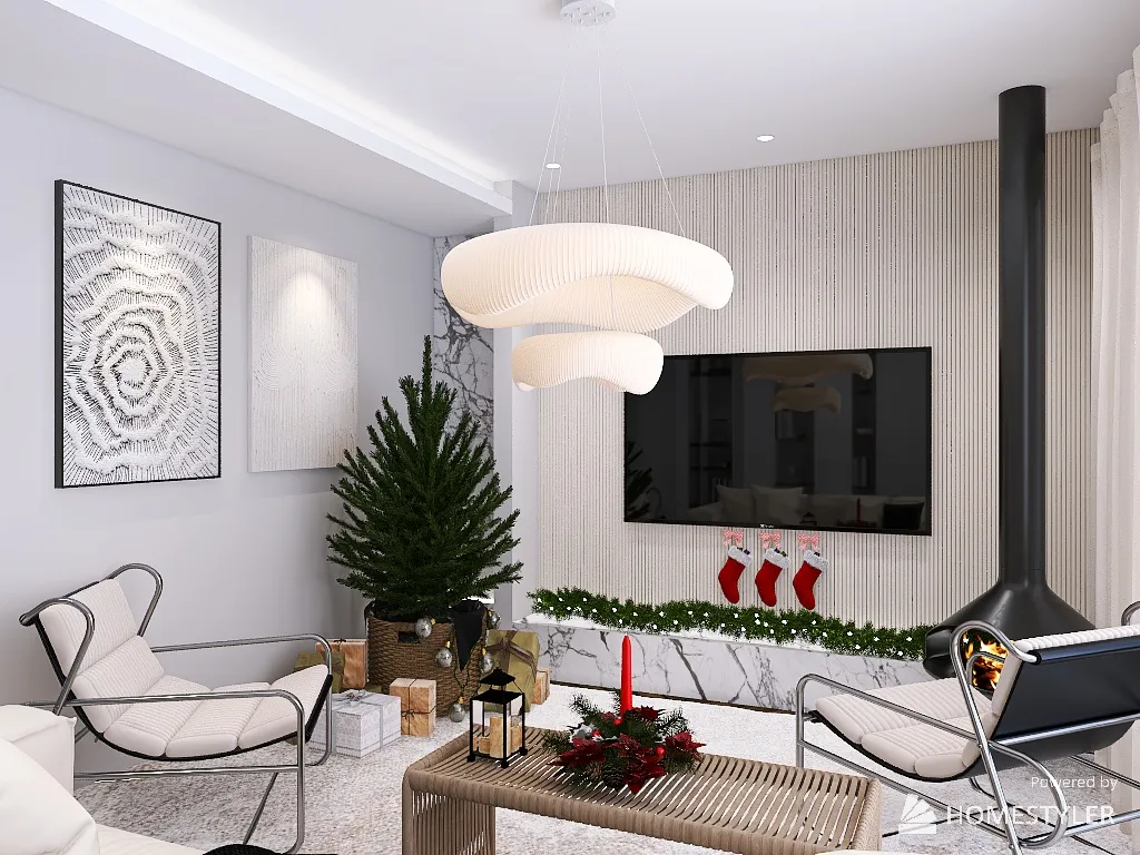 Christams apartment 3d design renderings
