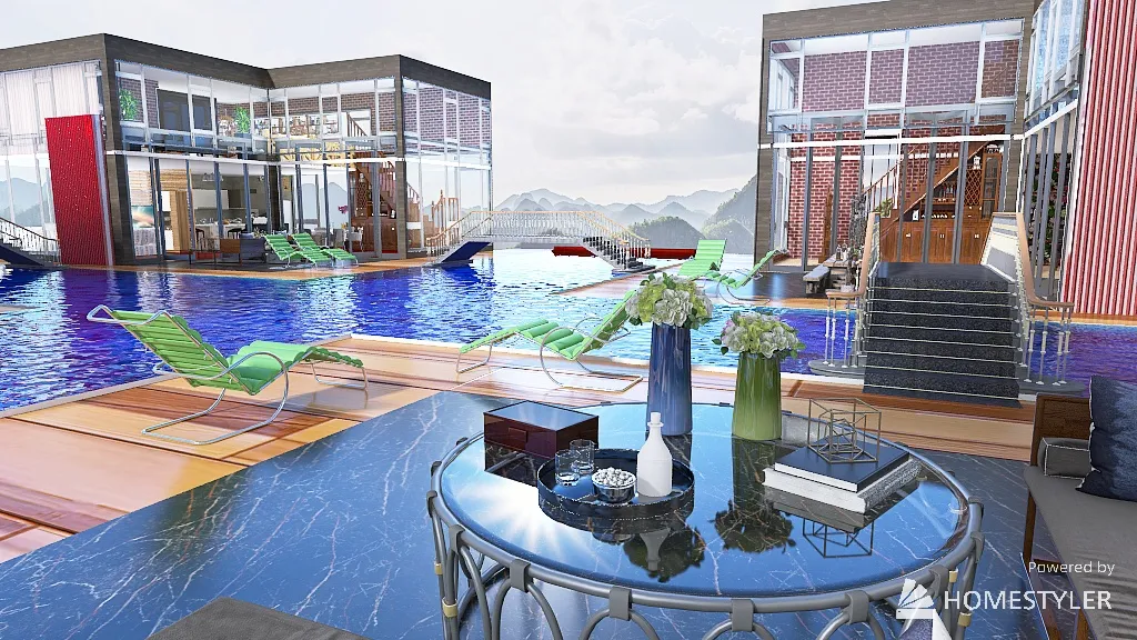 Pool Villas Venice-style 3d design renderings