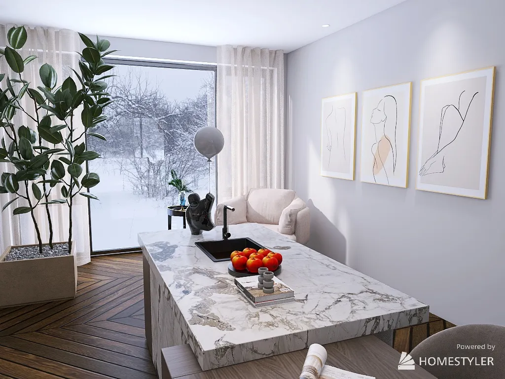 LivingDiningRoom 3d design renderings