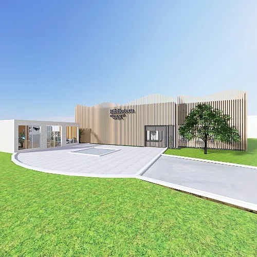 Área Administrativa y Biblioteca Escuela Primaria 3d design renderings