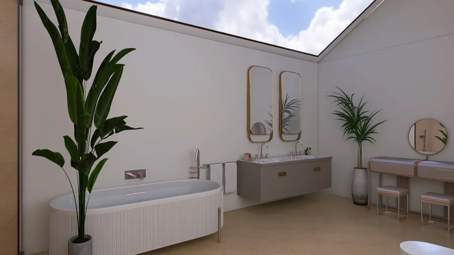 Baño en suite 3d design renderings