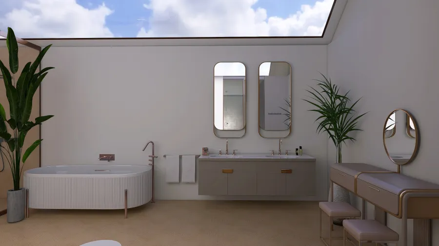 Baño en suite 3d design renderings