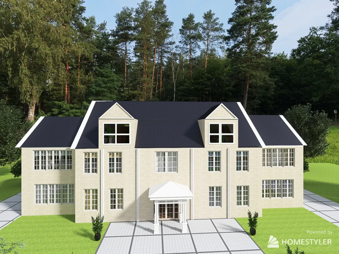 Colonial House 3d design renderings