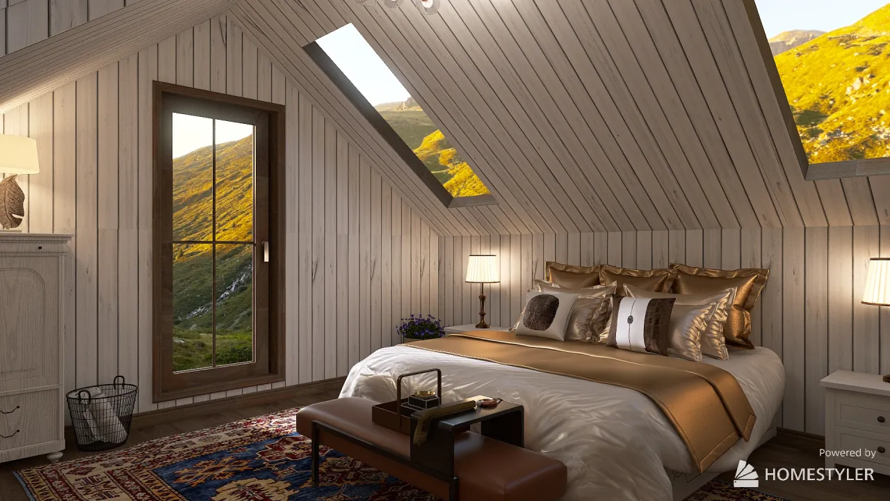 Dormer window room 3d design renderings