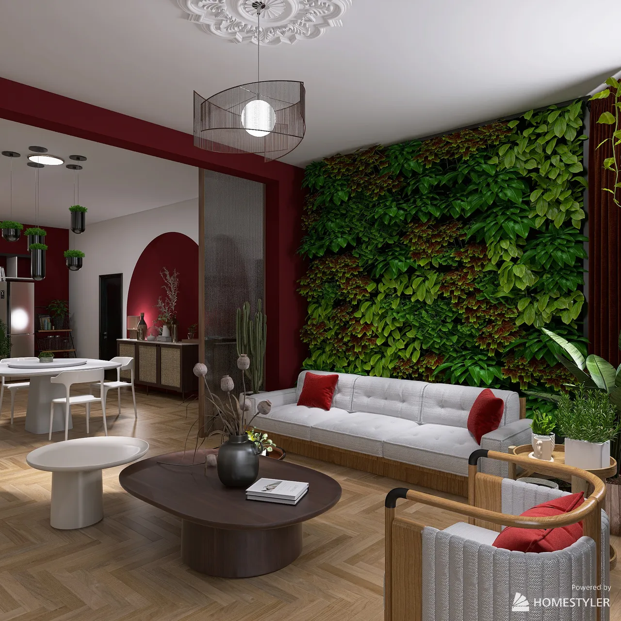 Indoor jungle 3d design renderings