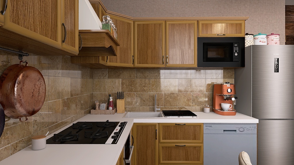 підвал-вітальня-кухня 3d design renderings