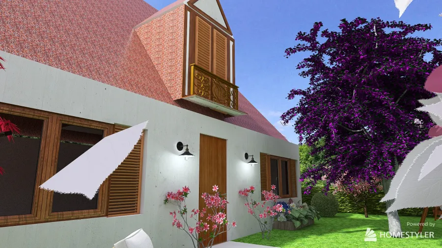 Petite maison Française avec lucarne 3d design renderings