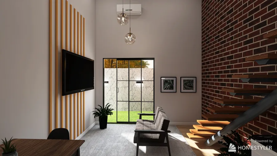 Mini casa industrial 3d design renderings