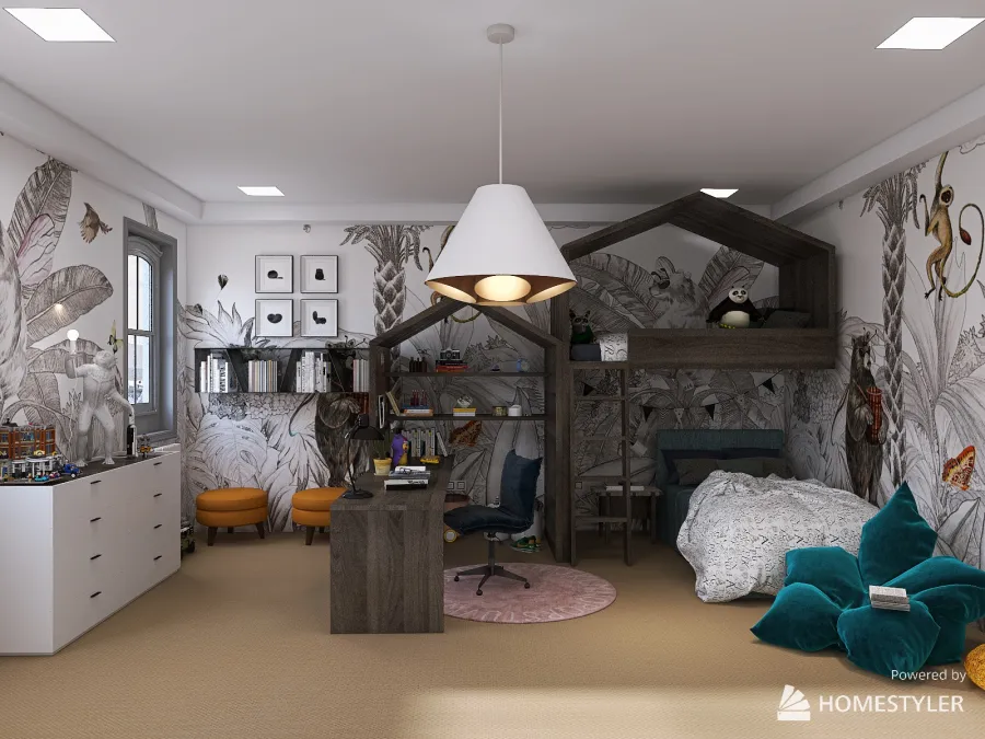 Kids room 3d design renderings