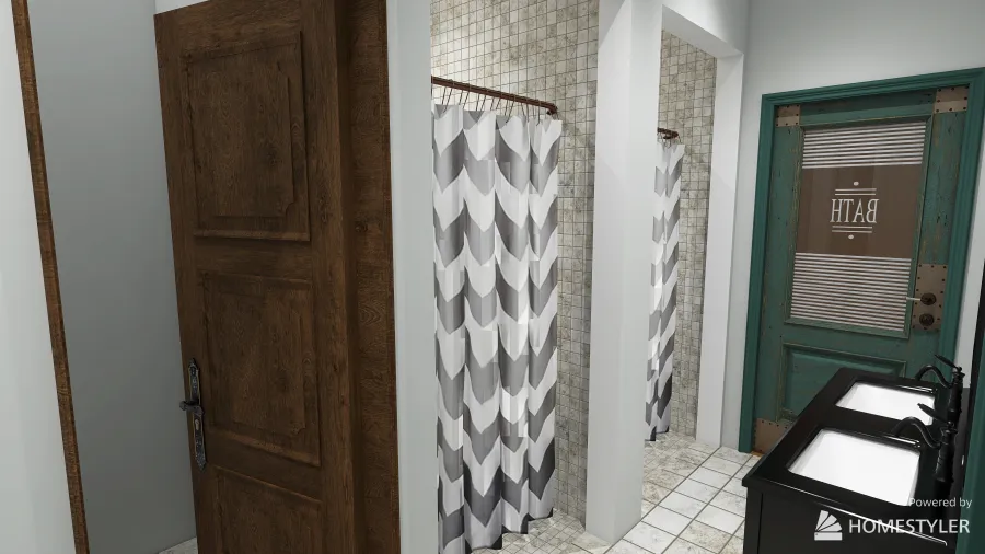 Cowboy's Bathroom 3d design renderings