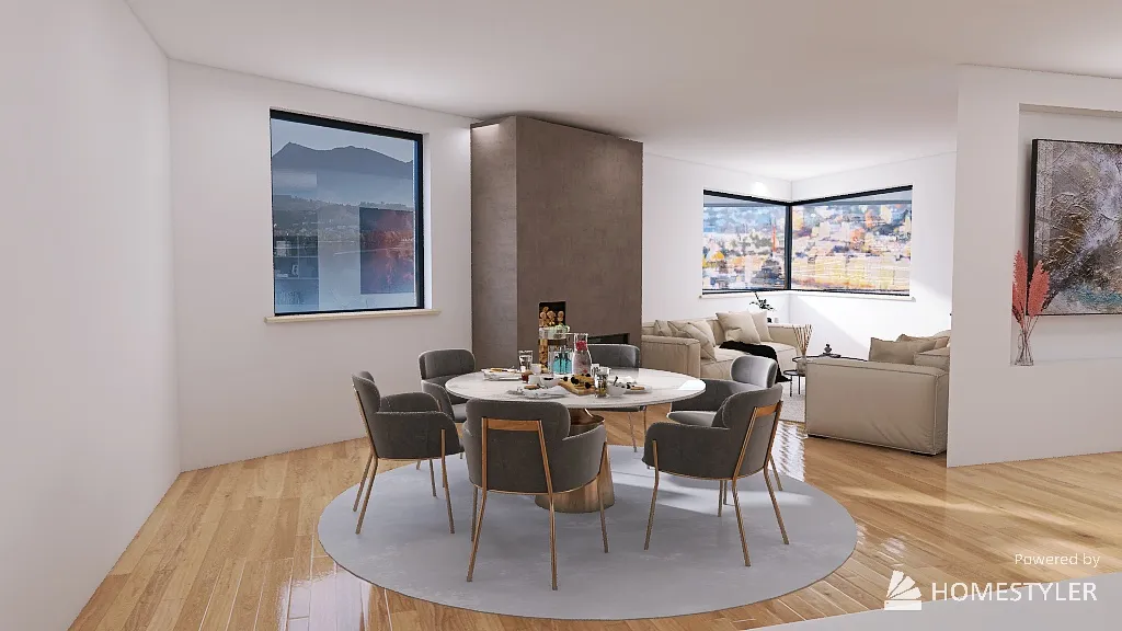 LivingDiningRoom 3d design renderings