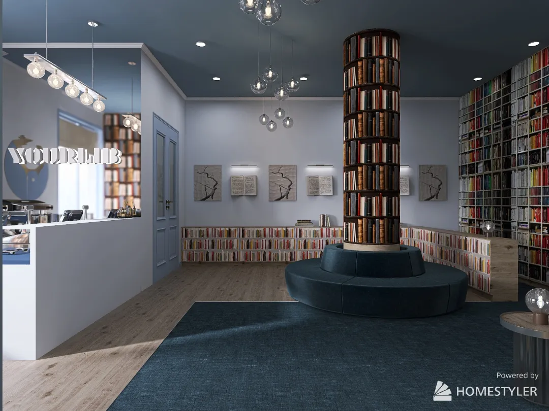 Книжный магазин 3d design renderings