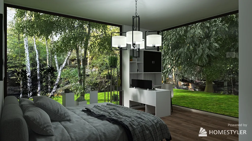 Modern Forest Inspired Pod Home 3d design renderings