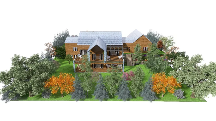 Mountain Lake Home 3d design renderings
