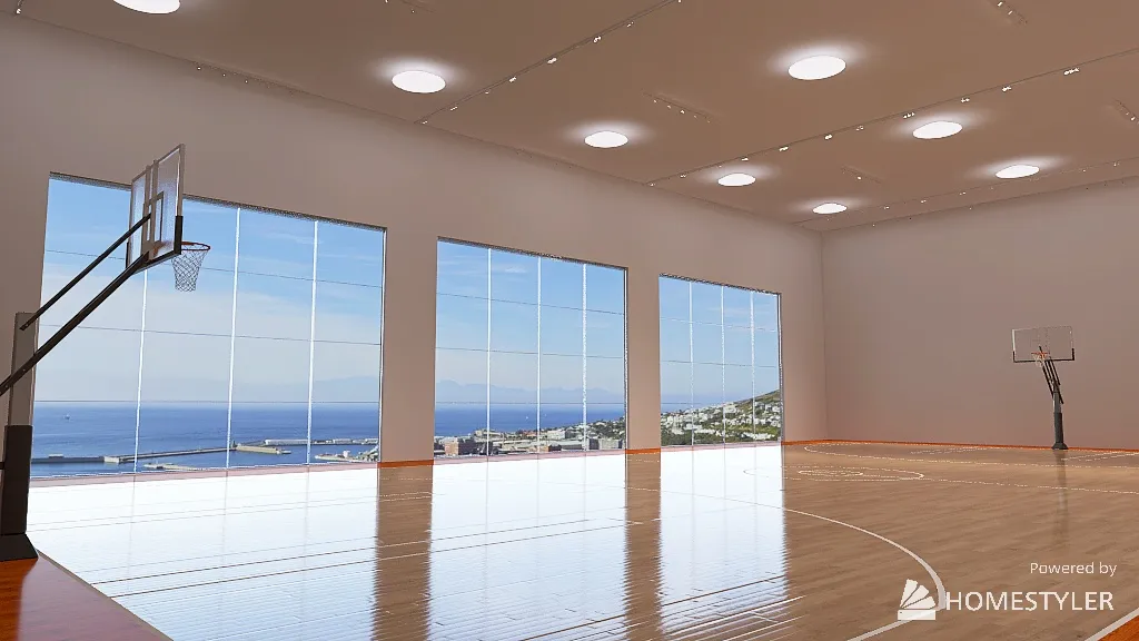 Indoor Basketball Court 3d design renderings