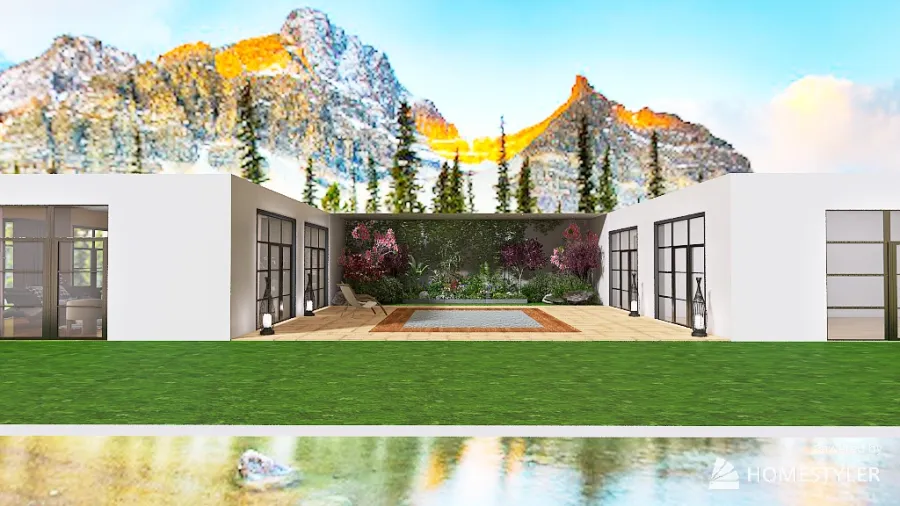 villa atypique avec vue sur un lac 3d design renderings