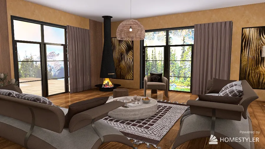 villa atypique avec vue sur un lac 3d design renderings