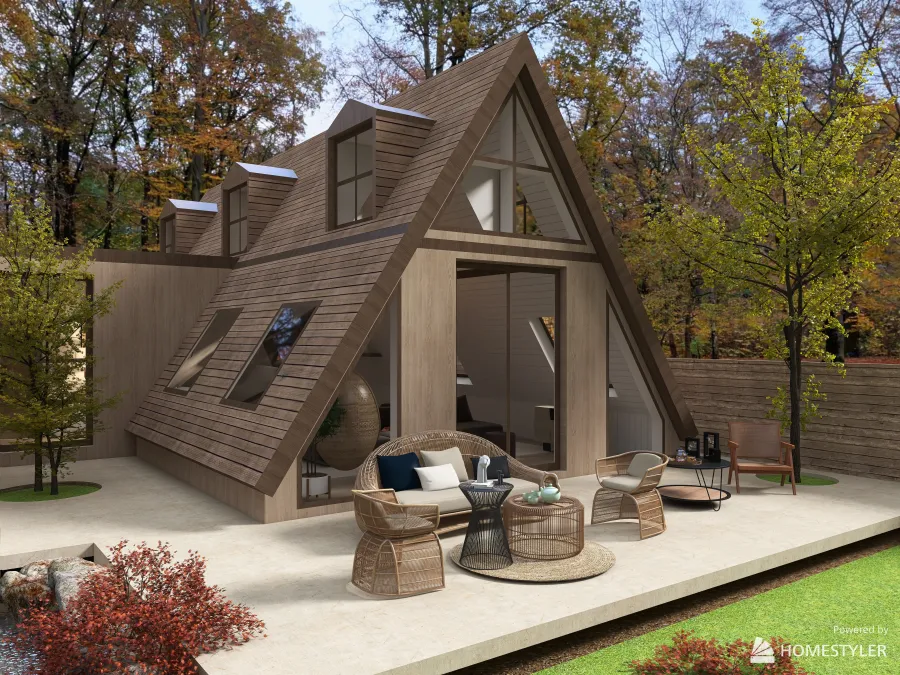 Double A Frame House 3d design renderings