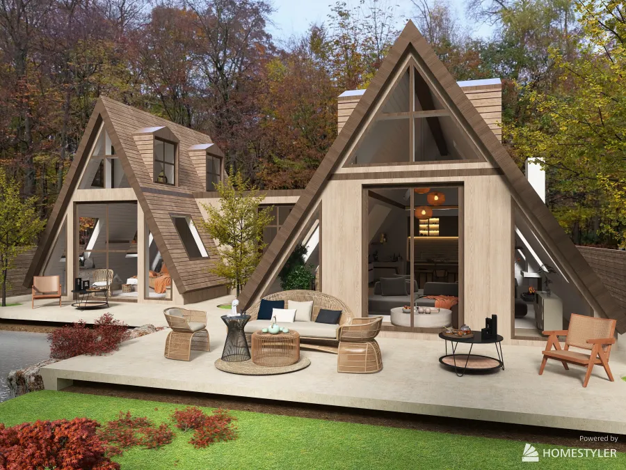Double A Frame House 3d design renderings
