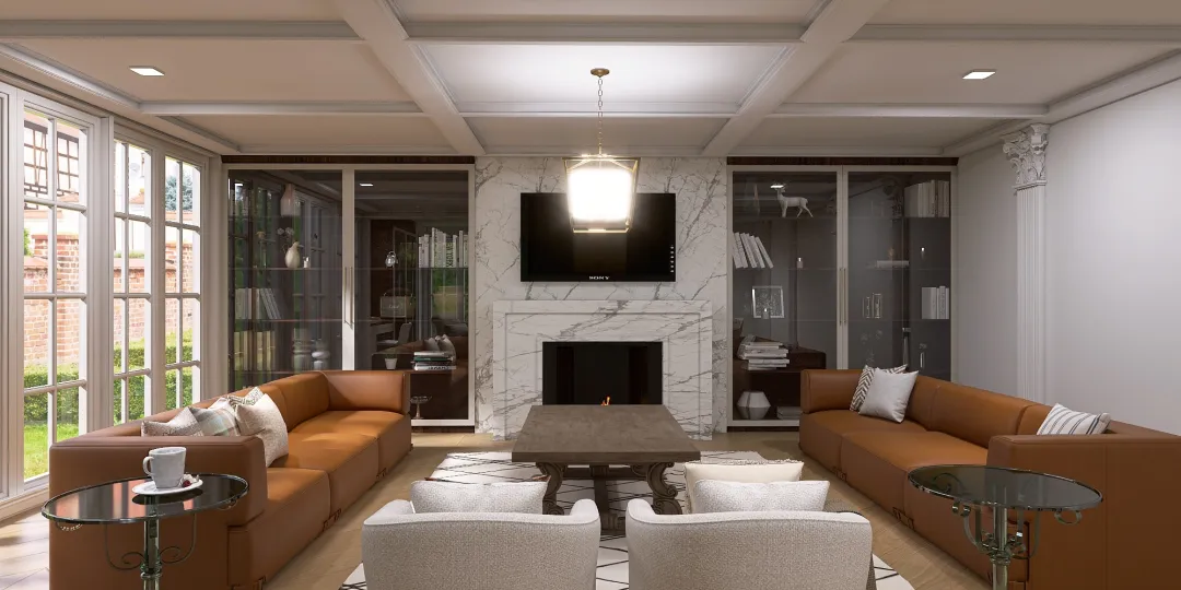 Multifunctional Living Room 3d design renderings