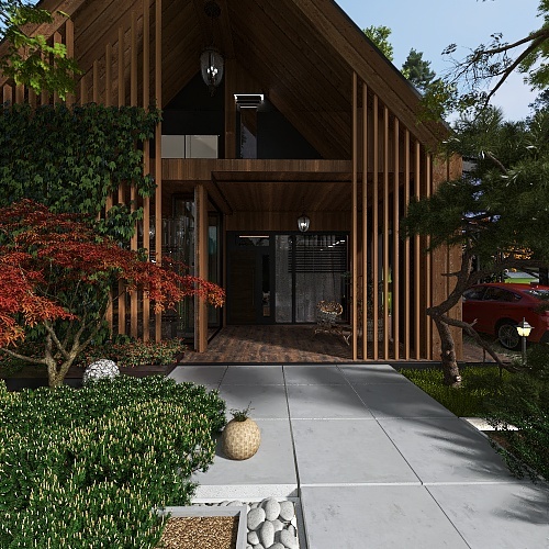 Ділянка з будинком  Барн Хаус 1 3d design renderings
