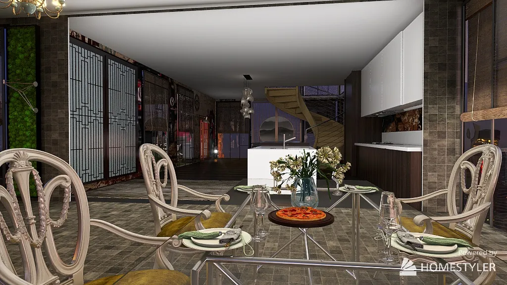 LivingDiningRoom 3d design renderings