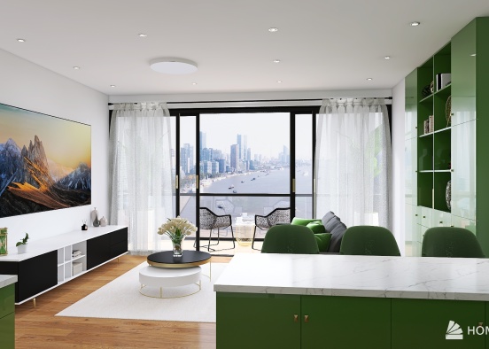 Green Apartment Design Rendering
