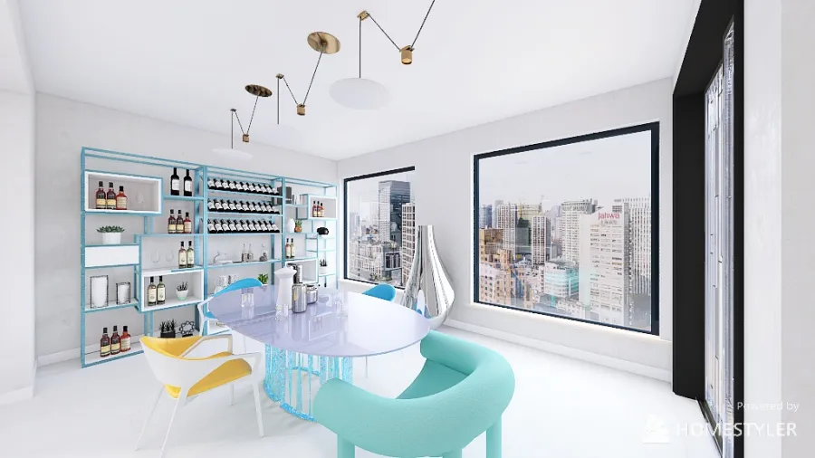 Dining / living room 3d design renderings