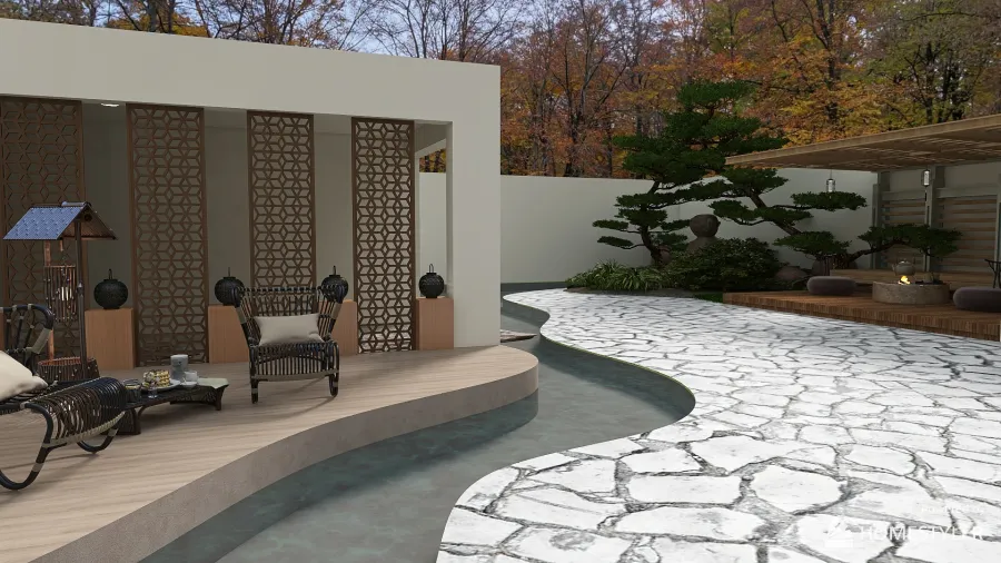 Modern Oriental 3d design renderings