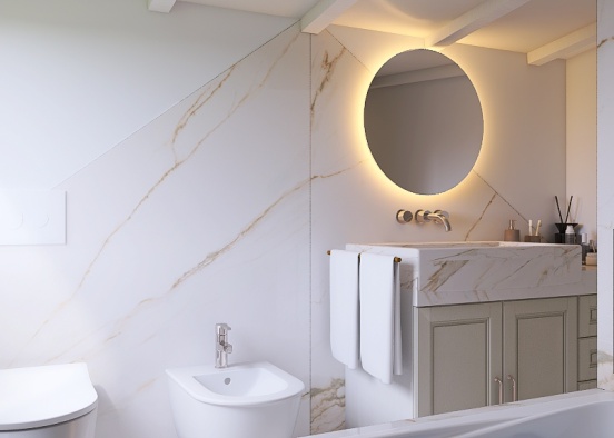 First ex. bathroom for Bi _ all marble Design Rendering