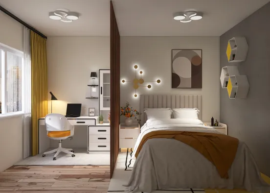 Bedroom - office Design Rendering